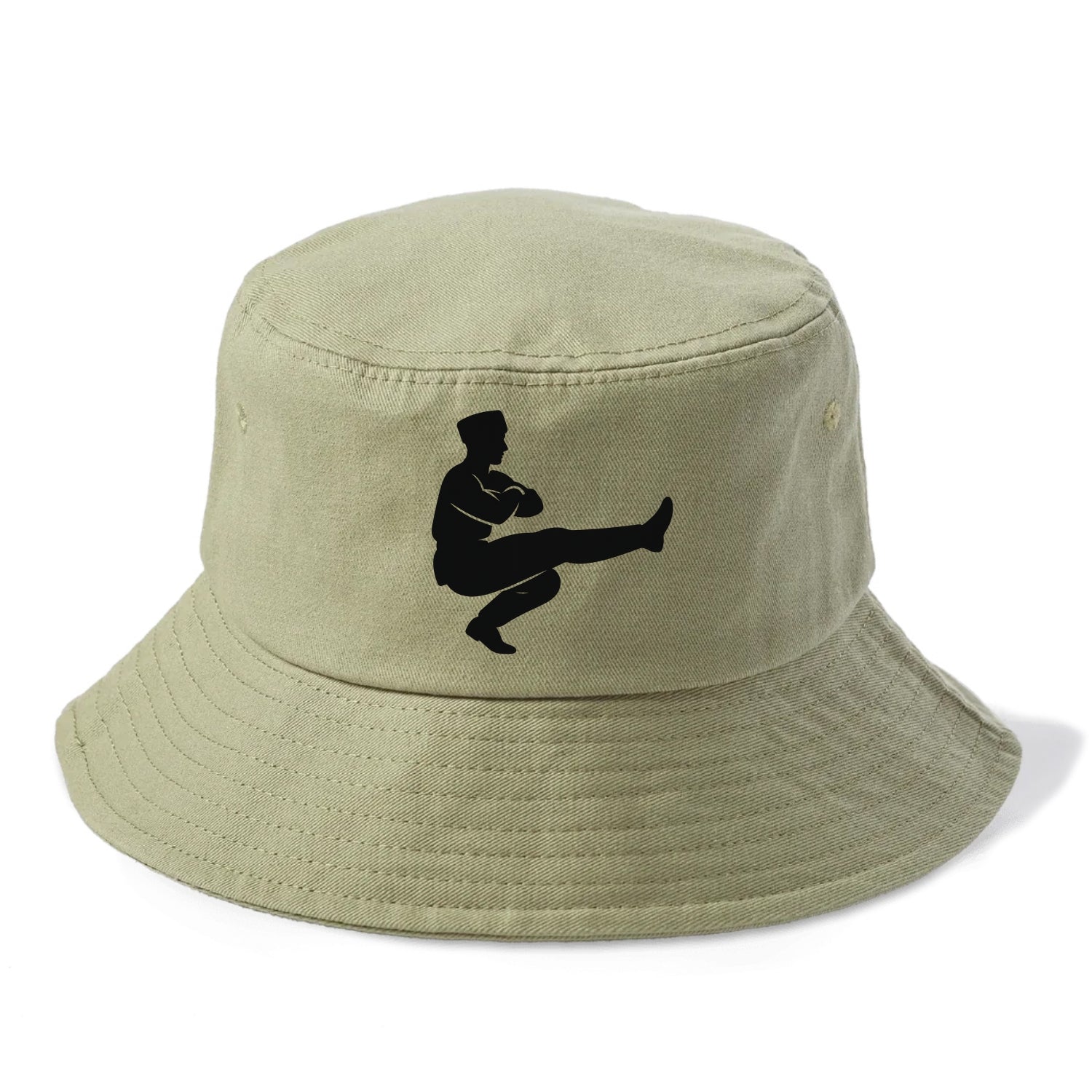 Russian Cossack dancer squat kick - Bucket Hat - Army Green