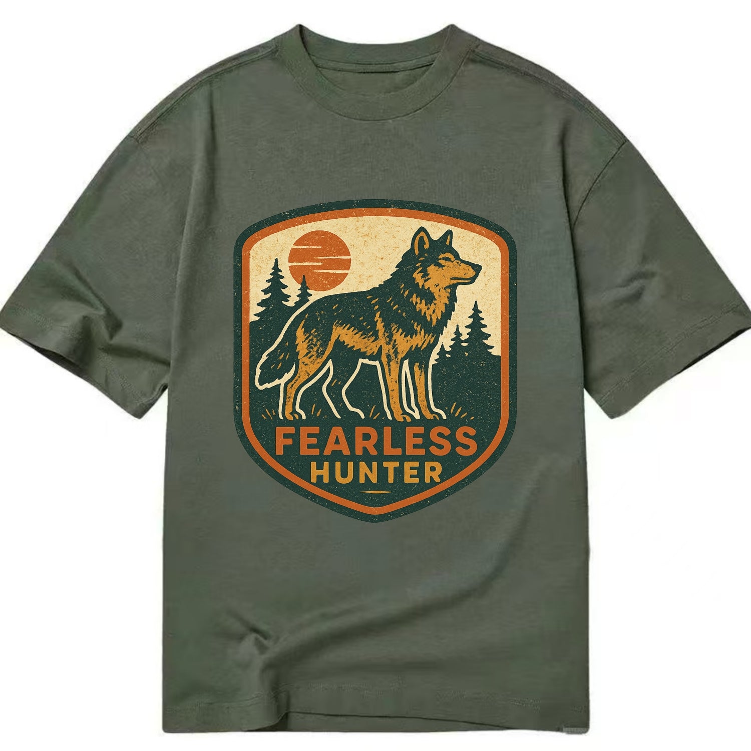 Fearless Hunter  - Classic T-shirt - Army Green