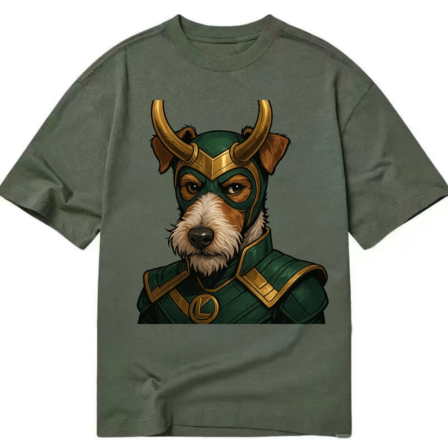 Fox Terrier Loki  - Classic T-shirt - Army Green