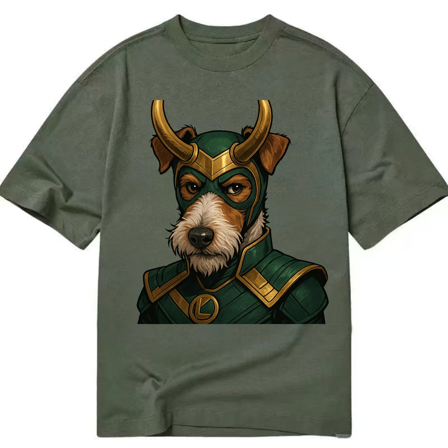 Fox Terrier Loki  - Classic T-shirt - Army Green