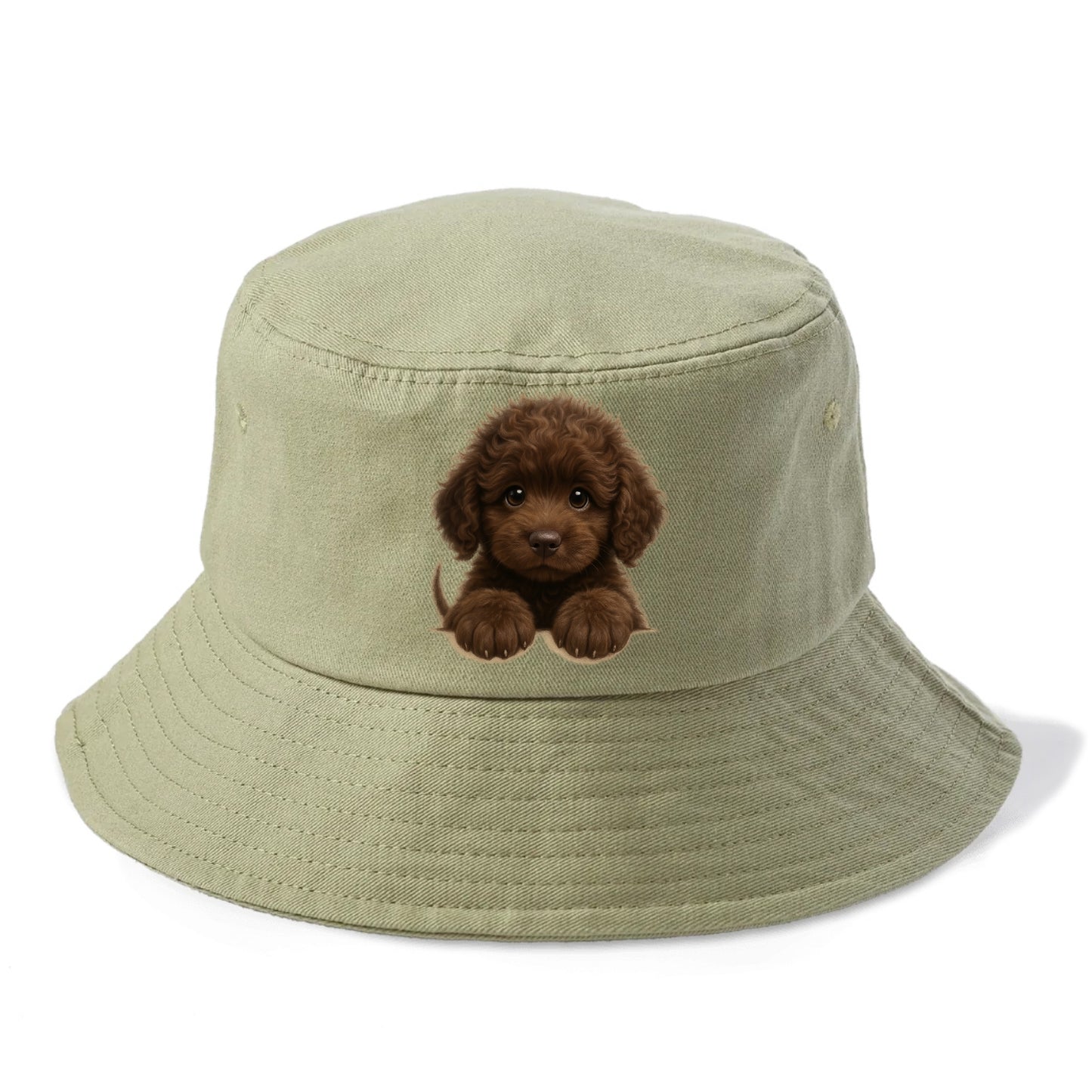 Irish Water Spaniel  - Bucket Hat - Army Green