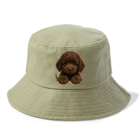 Irish Water Spaniel  - Bucket Hat - Army Green
