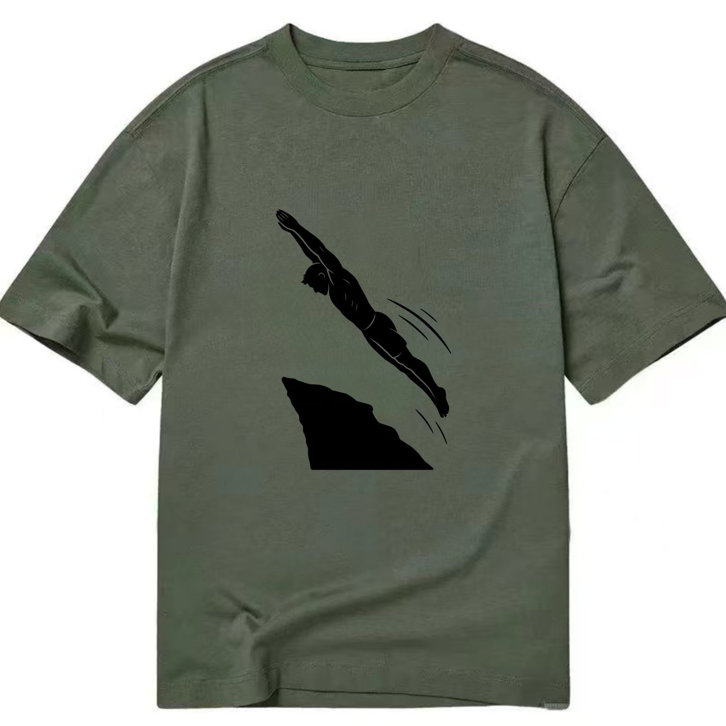Cliff diver perfect form - Classic T-shirt - Army Green