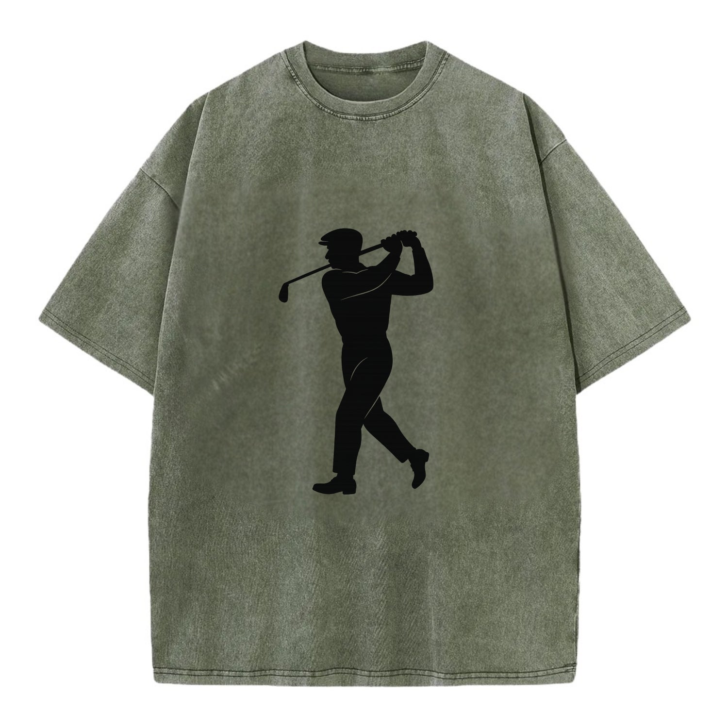 Golfer perfect swing follow-through - Vintage T-shirt - Army Green