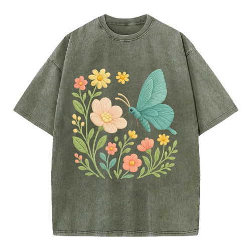 Mint Night Butterfly - Vintage T-shirt