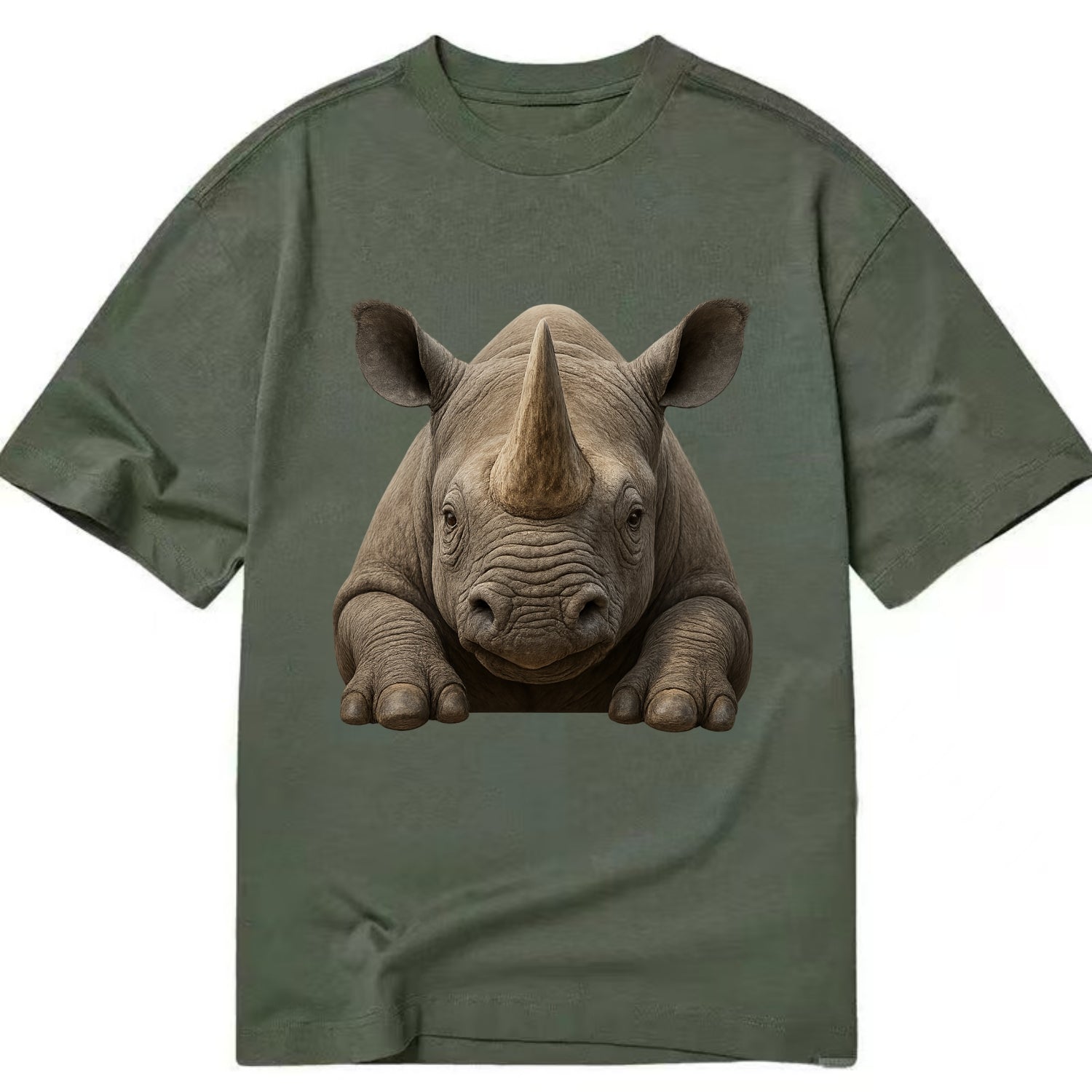 Rhinoceros  - Classic T-shirt - Army Green