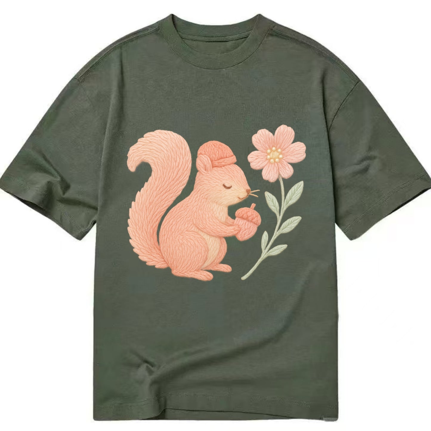 Coral Squirrel - Classic T-shirt - Army Green