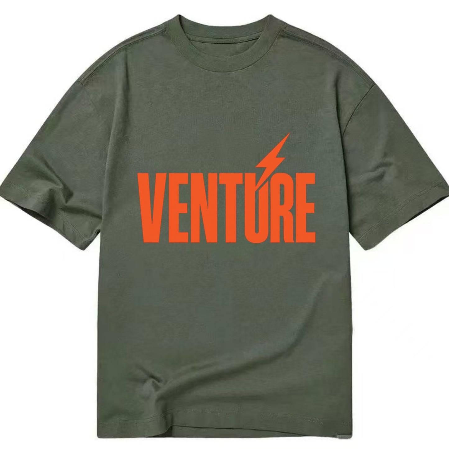 Bold typography design - "VENTURE" - taking risks, bold exploration - Classic T-shirt - Army Green