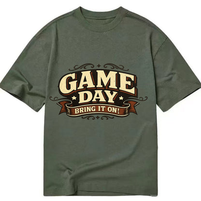 Bold typography design - "GAME DAY" - competition ready, bring it on - Classic T-shirt - Army Green