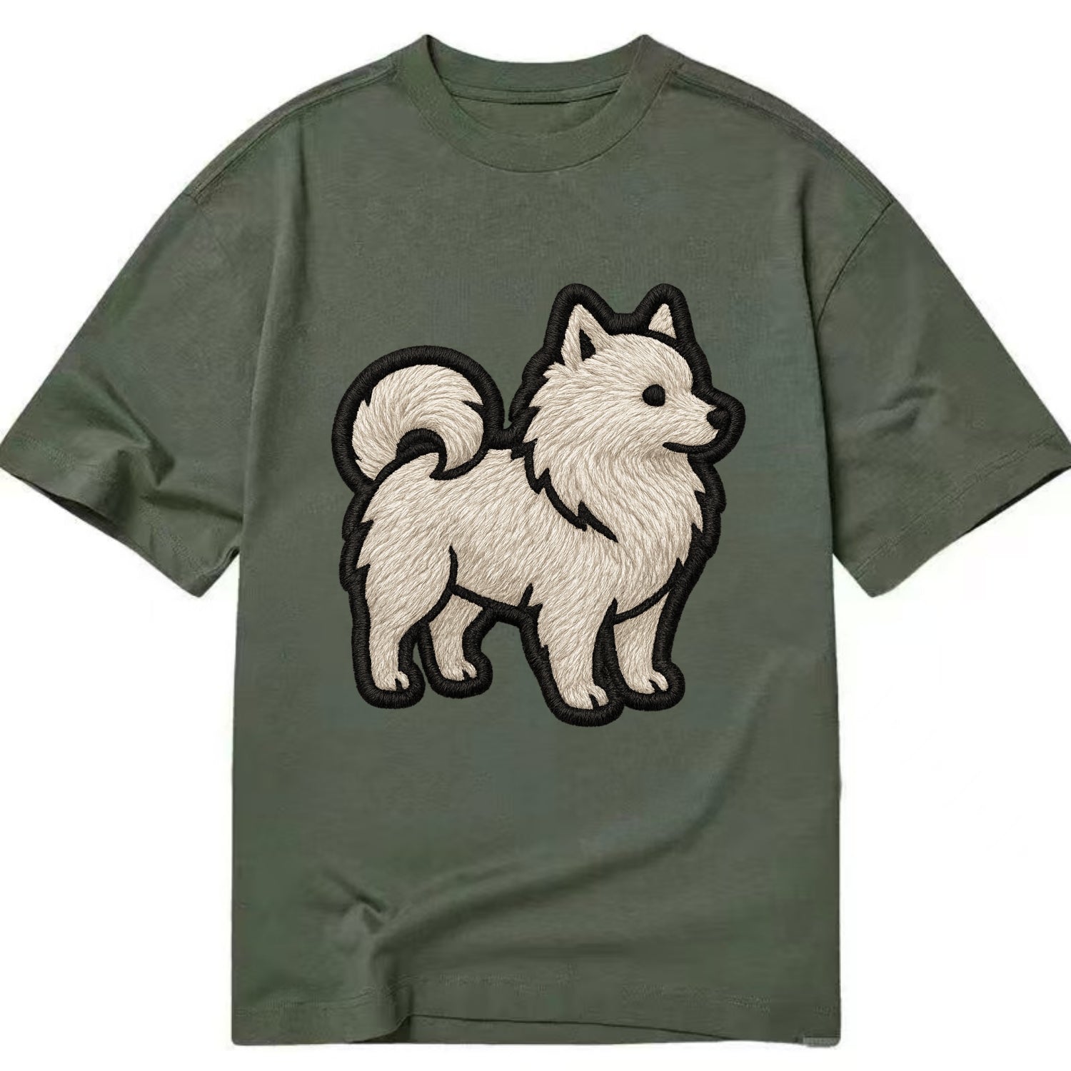 Japanese Spitz - Contemporary white spit - Classic T-shirt - Army Green