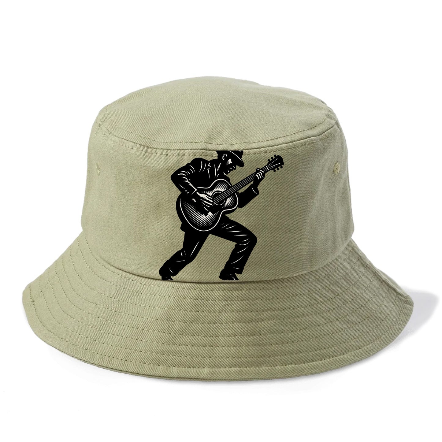 Guitarist playing acoustic guitar - Bucket Hat - Army Green
