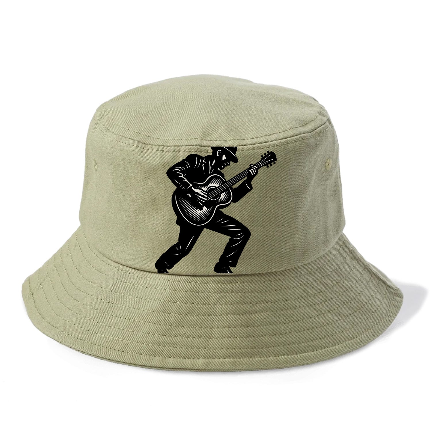 Guitarist playing acoustic guitar - Bucket Hat - Army Green