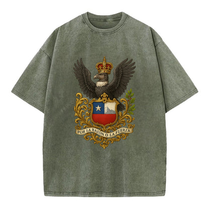 Chile Andean Condor Emblem  - Vintage T-shirt - Army Green