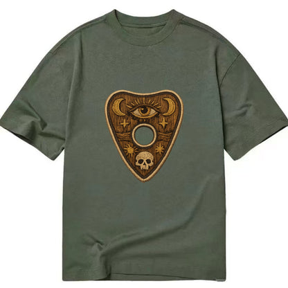 OUIJA PLANCHETTE - spirit board pointer in wood and gold , seance - Classic T-shirt - Army Green