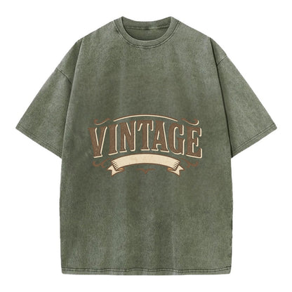 Bold typography design - "CENTERED" - aligned, focused, balanced within - Vintage T-shirt - Army Green