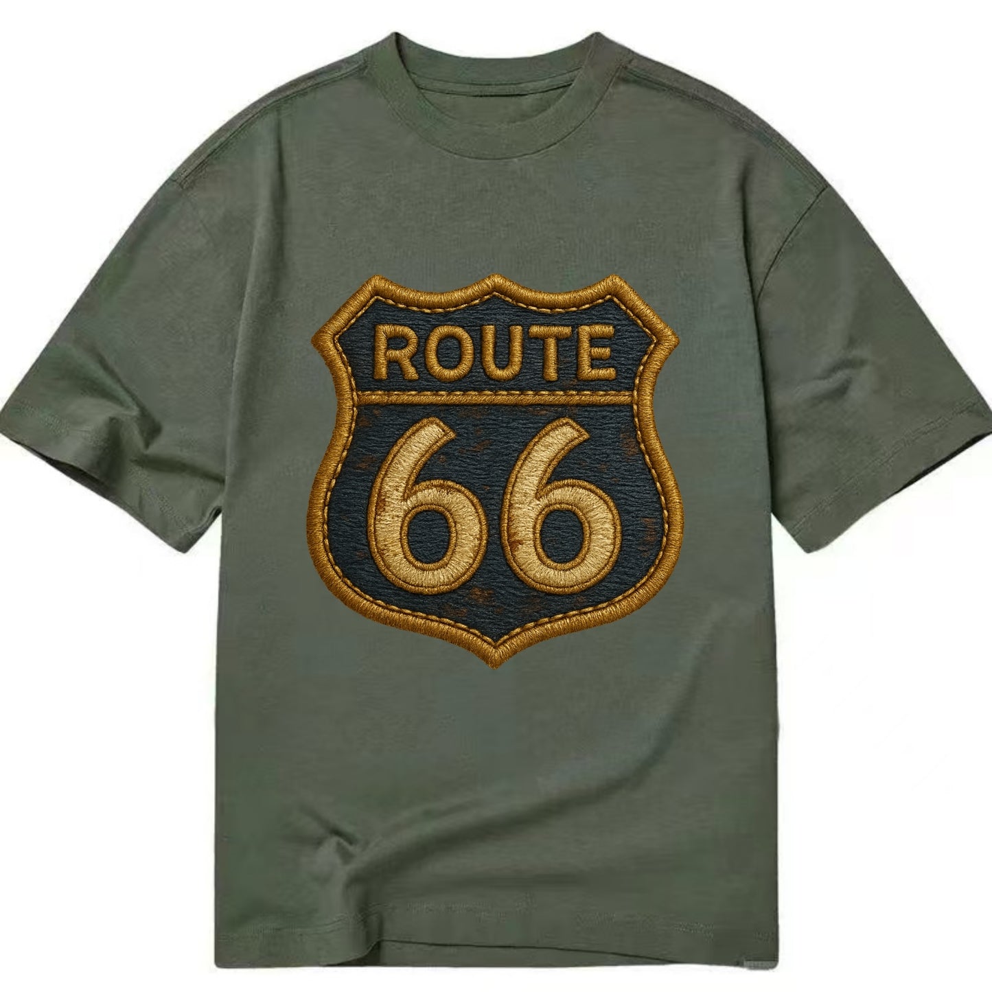 Route 66  - Classic T-shirt - Army Green