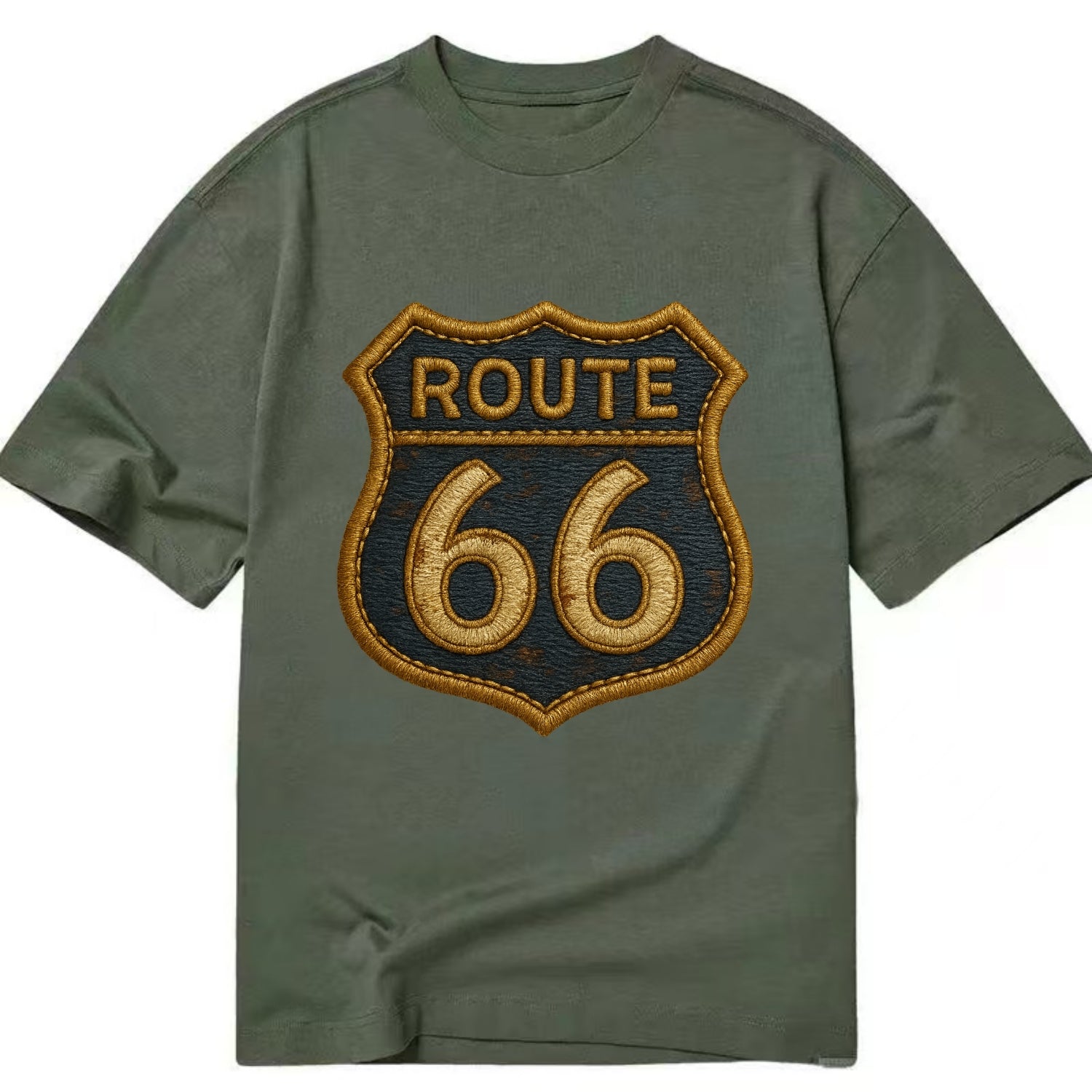 Route 66  - Classic T-shirt - Army Green