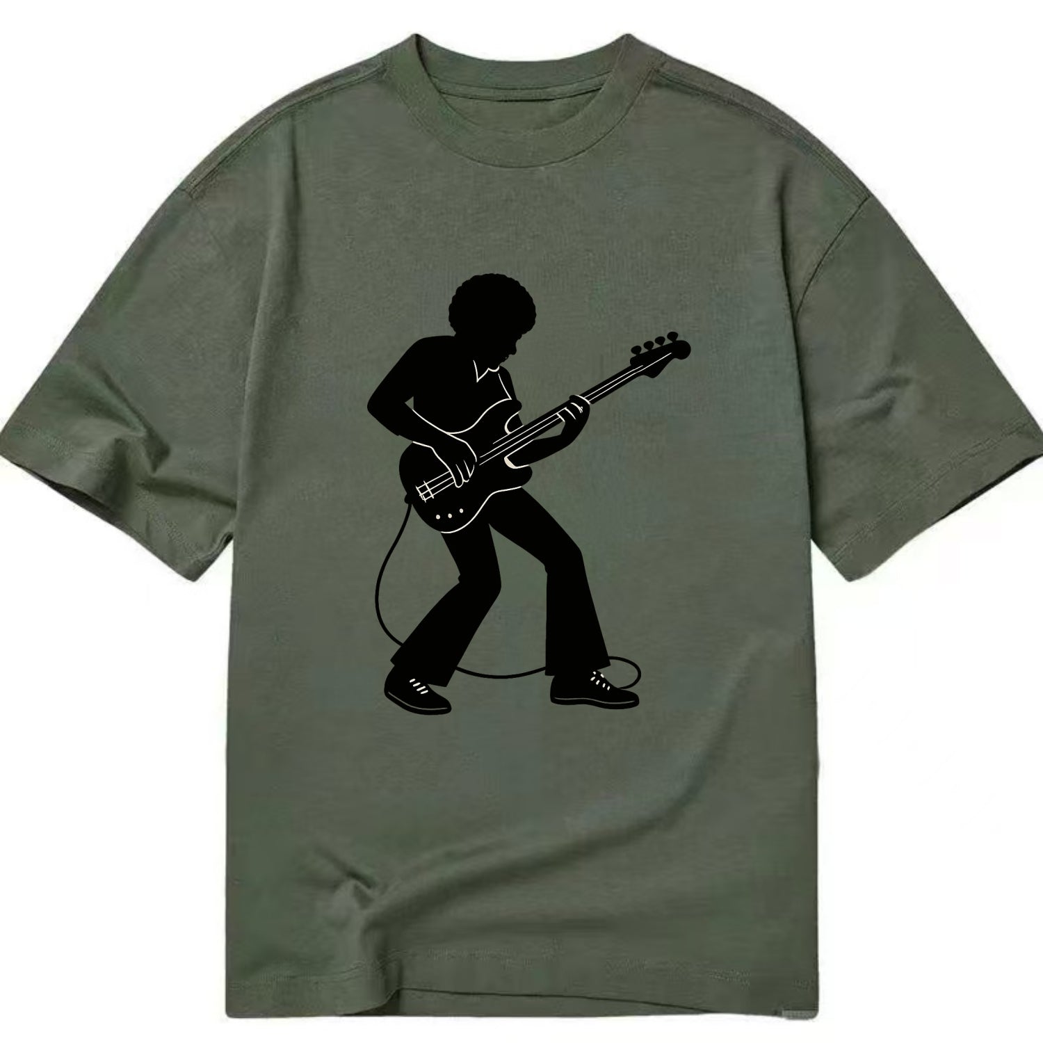 Bass guitarist slap technique - Classic T-shirt - Army Green