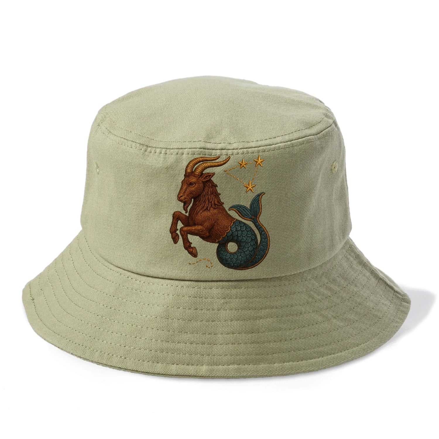 Capricorn Goat  - Bucket Hat - Army Green