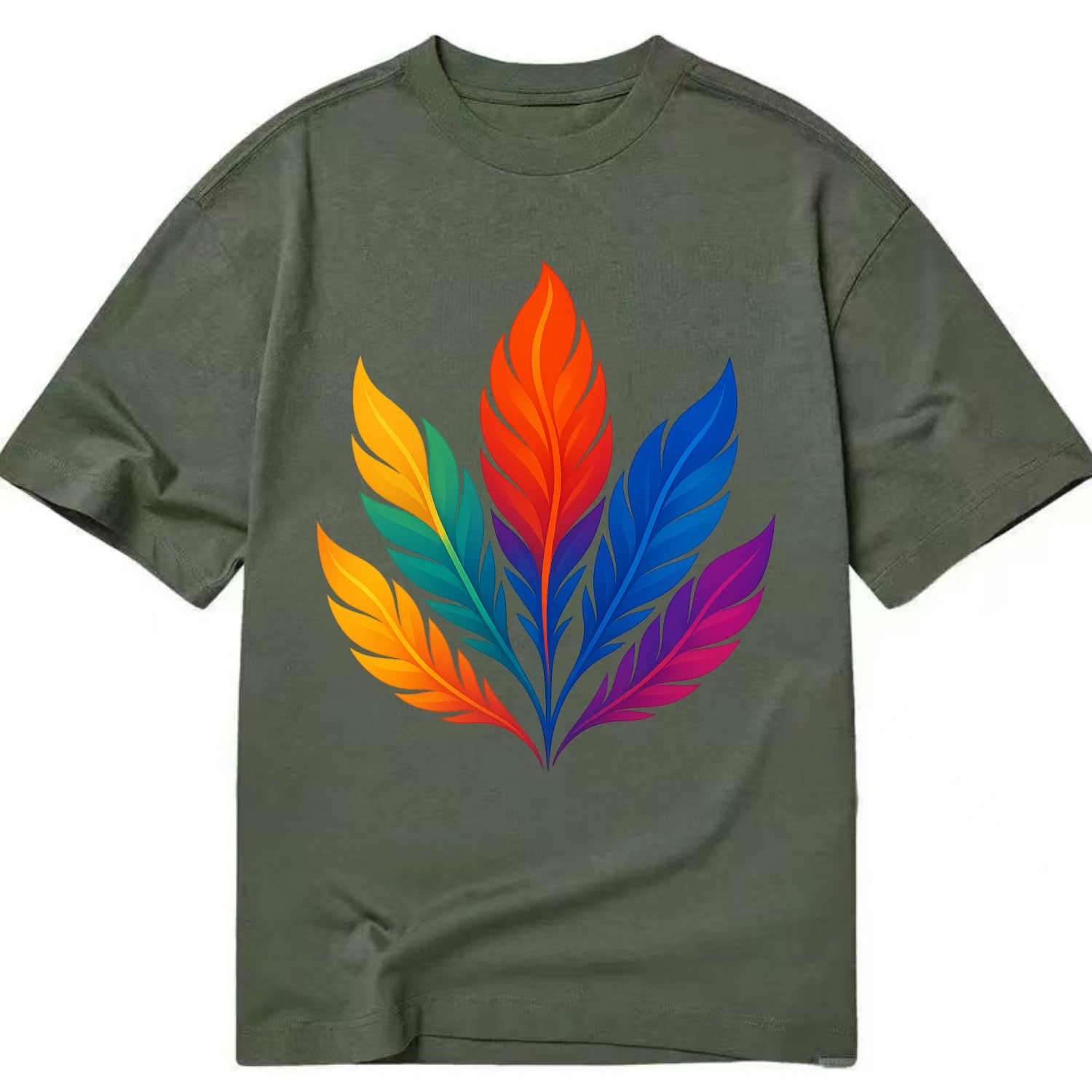 Phoenix Feathers - Each feather a differ - Classic T-shirt - Army Green