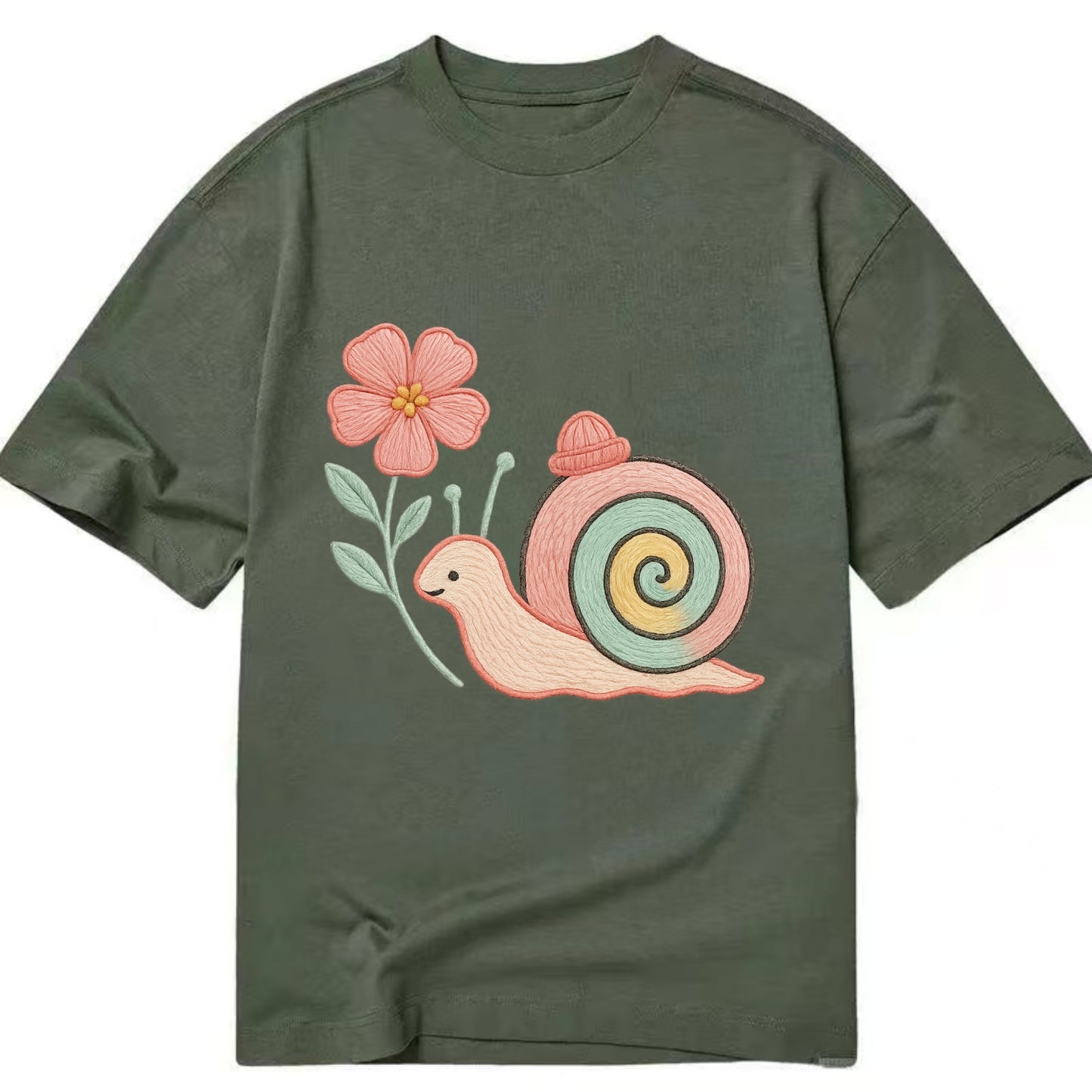 Coral Snail - Classic T-shirt - Army Green