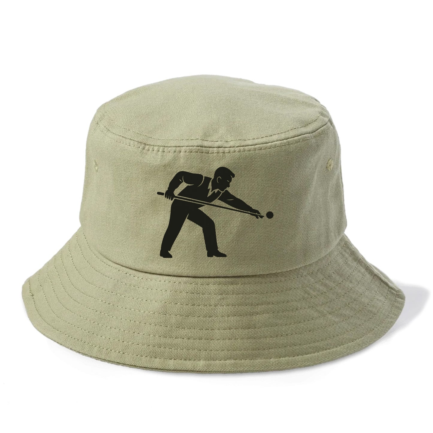 Pool player lining up shot - Bucket Hat - Army Green