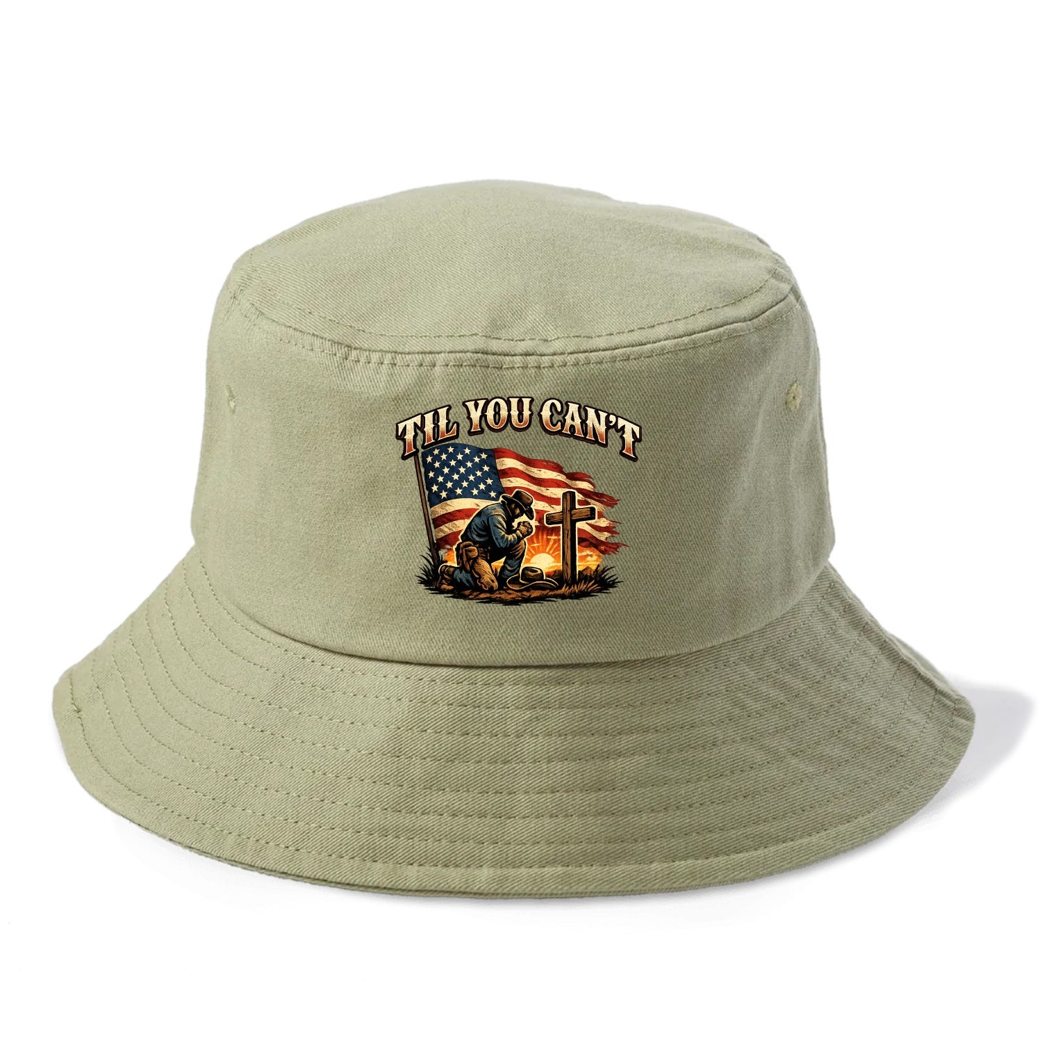 Til You Cant - Praying Cowboy - Bucket Hat - Army Green