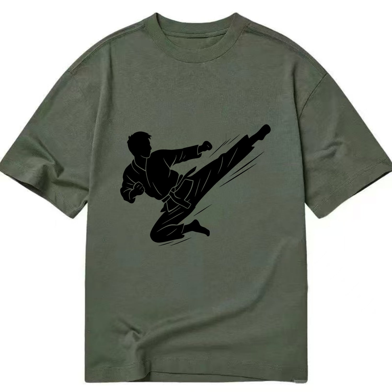 Korean taekwondo flying kick - Classic T-shirt - Army Green