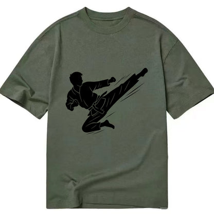Korean taekwondo flying kick - Classic T-shirt - Army Green