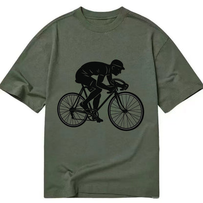 Cyclist sprinting in racing position - Classic T-shirt - Army Green
