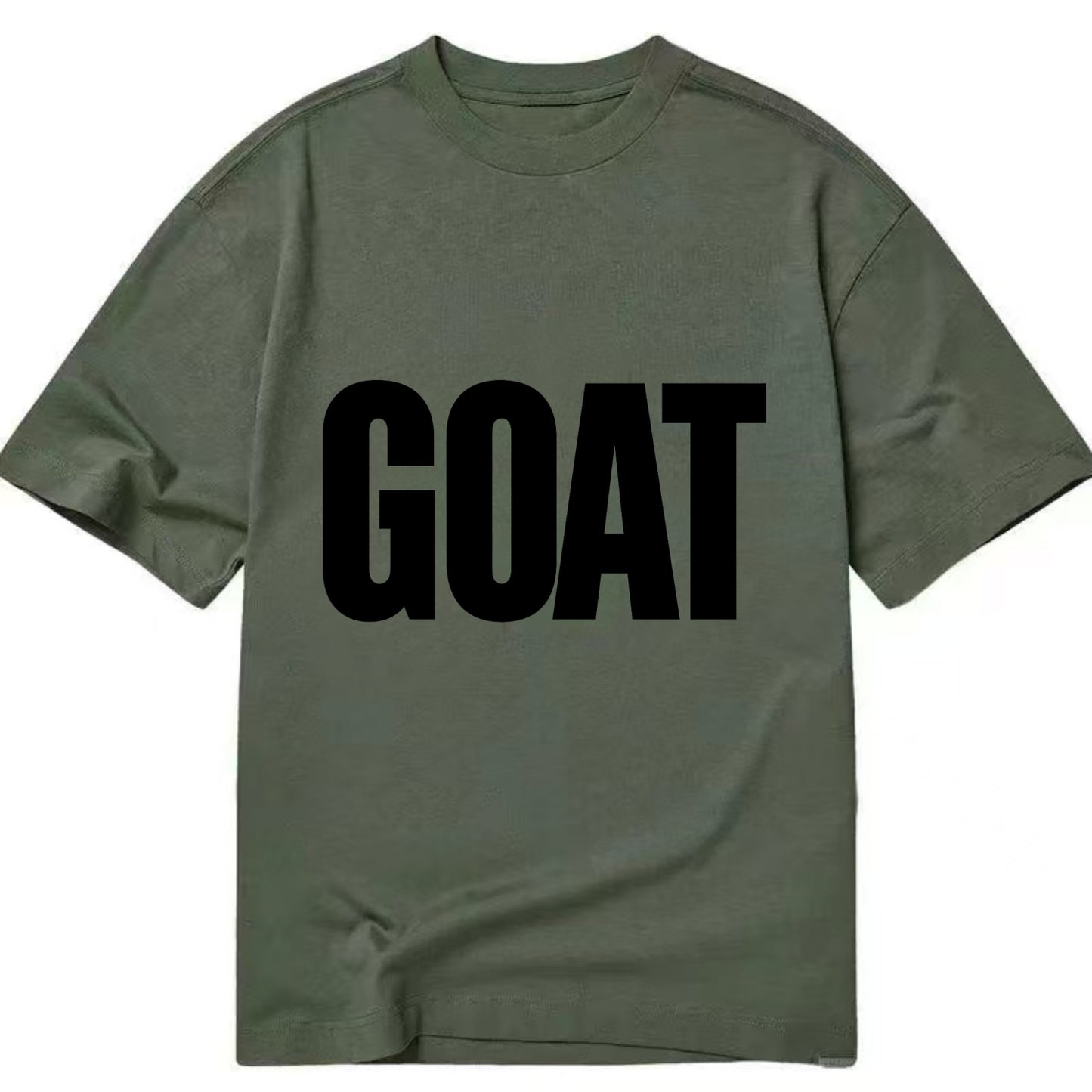 Bold typography design - "GOAT" - greatest of all time - Classic T-shirt - Army Green