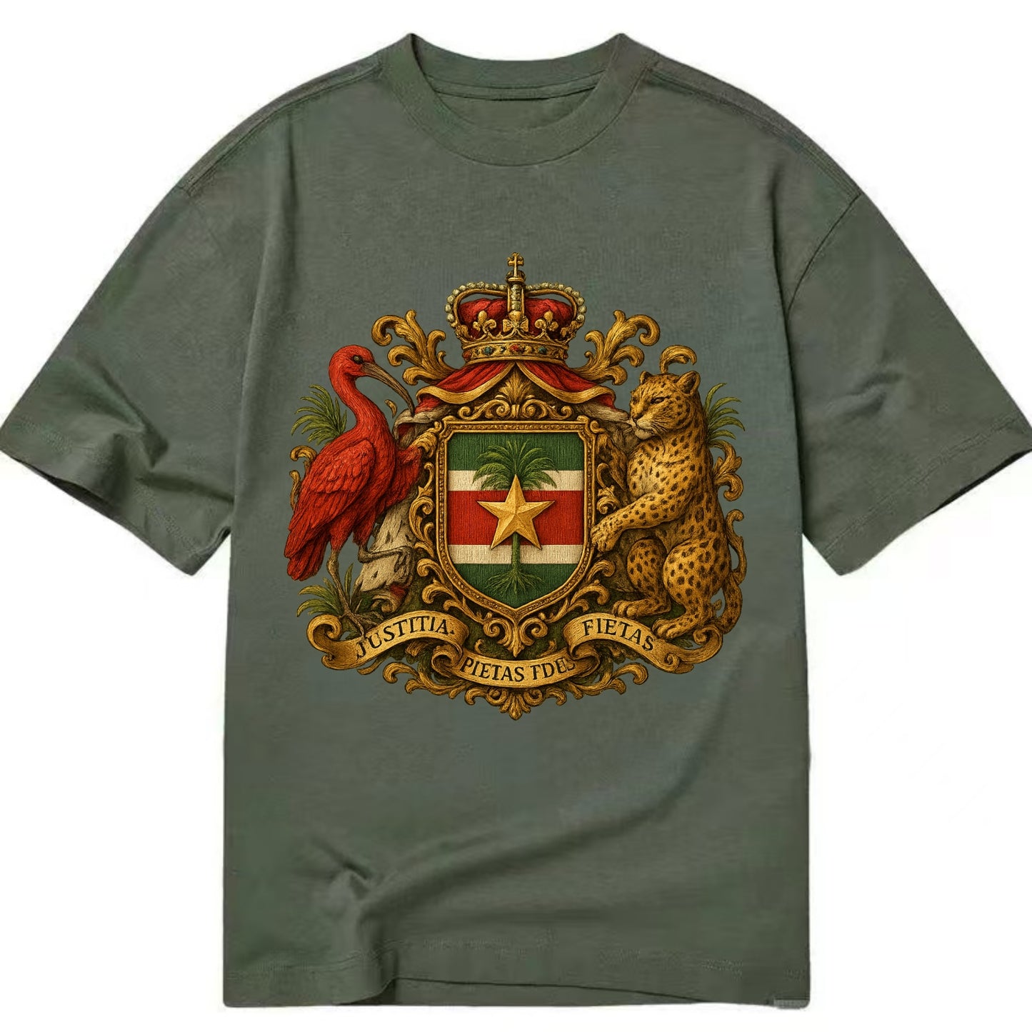 Suriname Star Emblem  - Classic T-shirt - Army Green