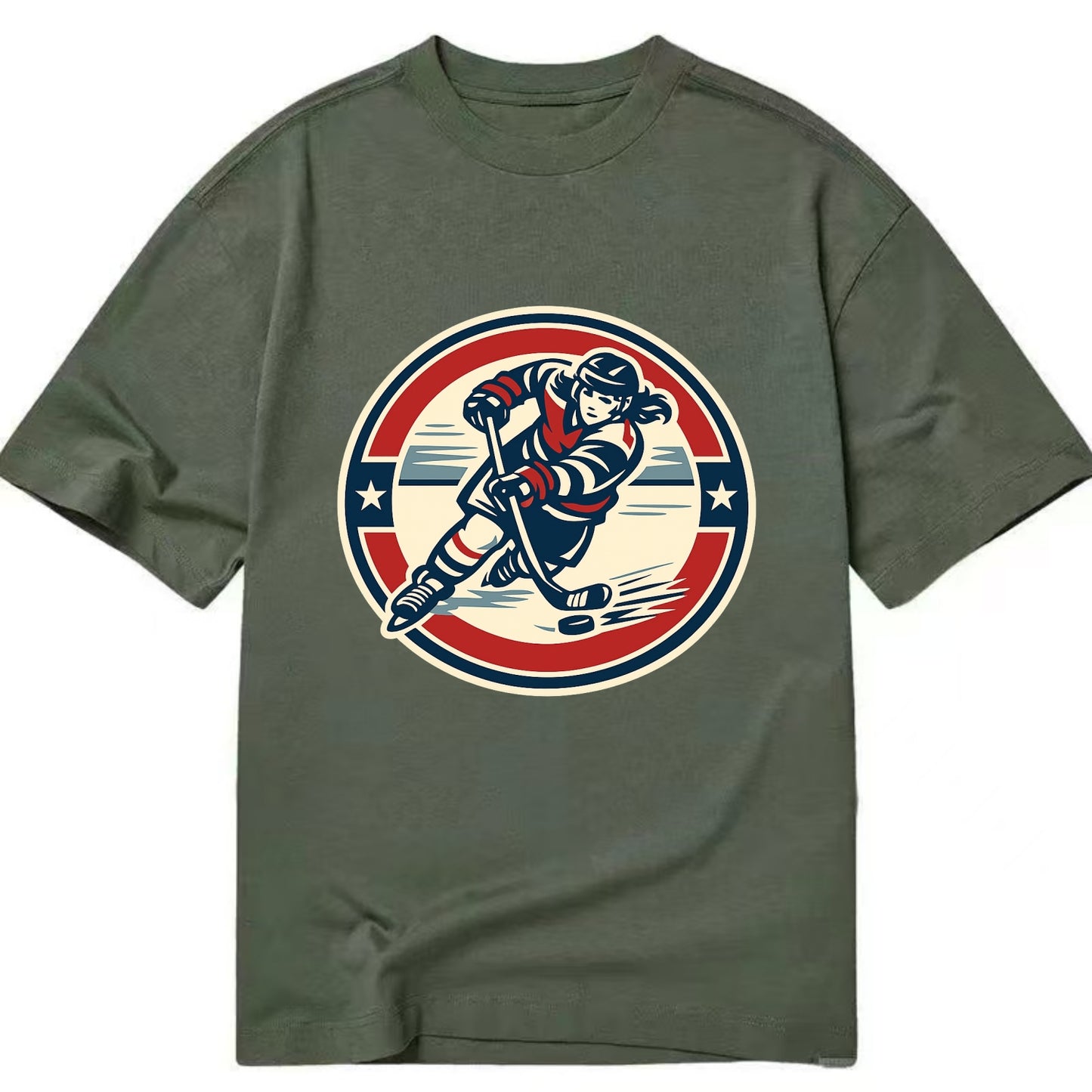 Fierce Ice Queen Emblem - Classic T-shirt - Army Green