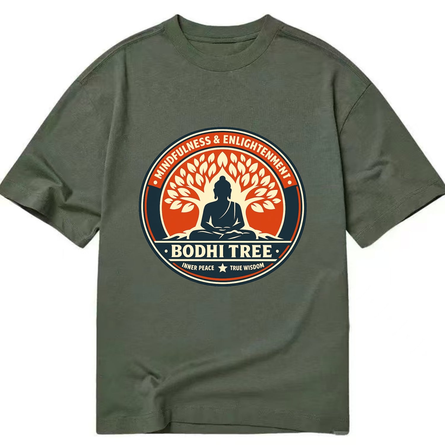 Zen Harmony Emblem - Classic T-shirt - Army Green