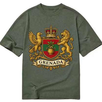 Grenada Heritage Badge  - Classic T-shirt - Army Green