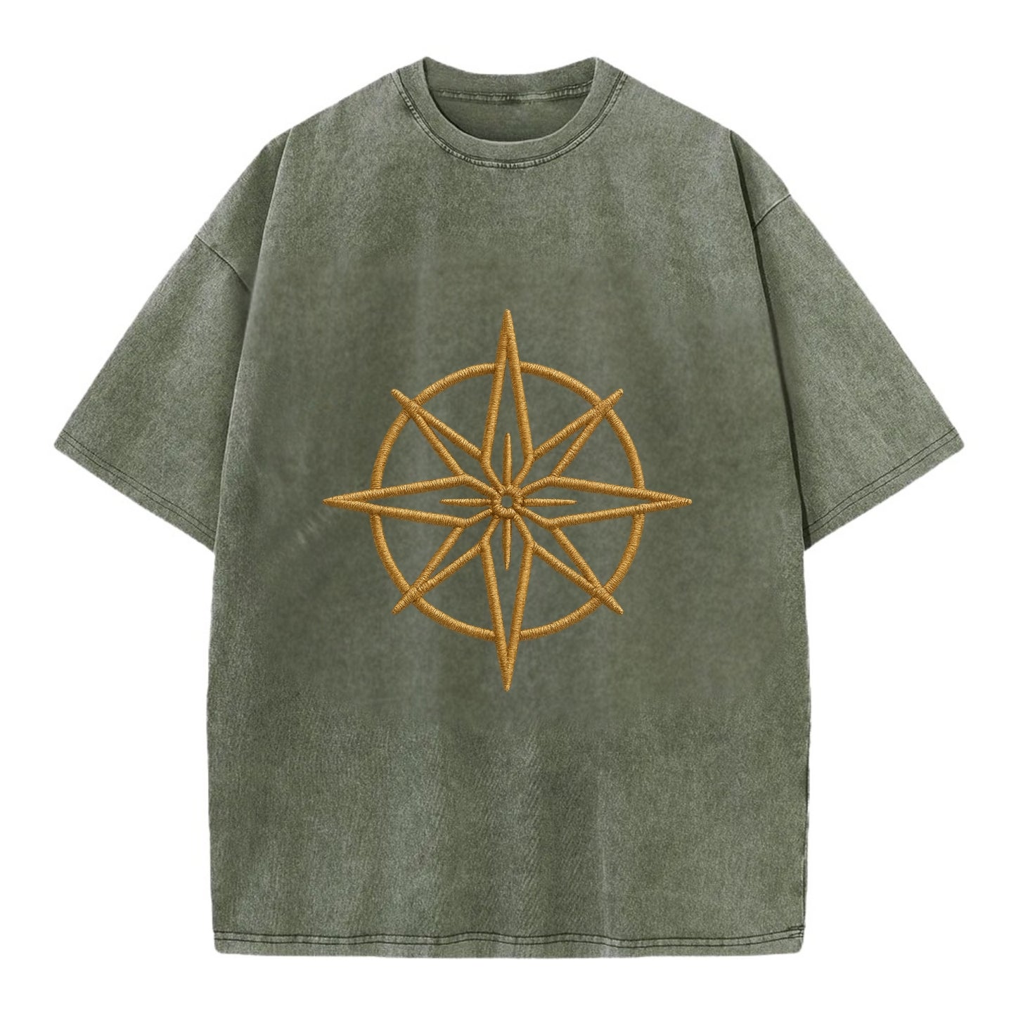 Compass Rose  - Vintage T-shirt - Army Green