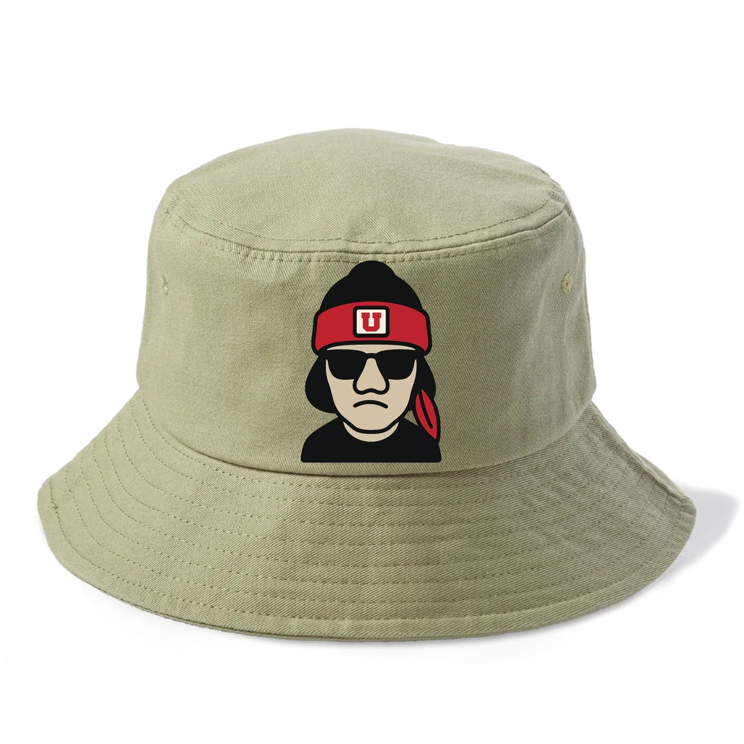 Salt Lake Ute wearing Utah beanie with U patch - Bucket Hat - Army Green