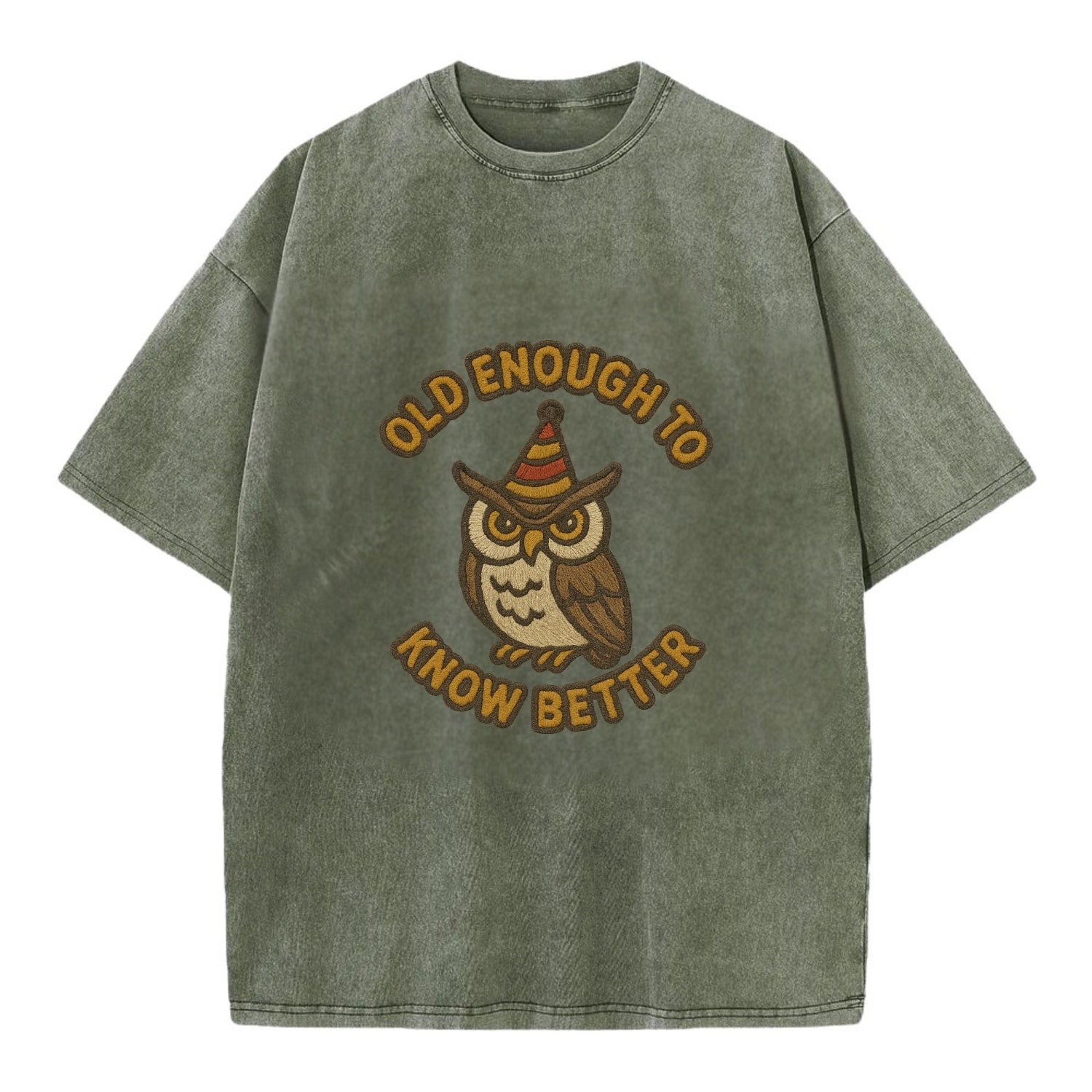 Old Enough To Know Better  - Vintage T-shirt - Army Green