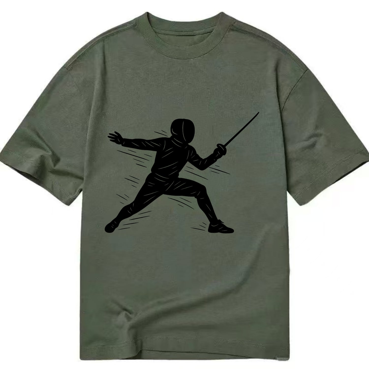 Fencer lunging attack position - Classic T-shirt - Army Green