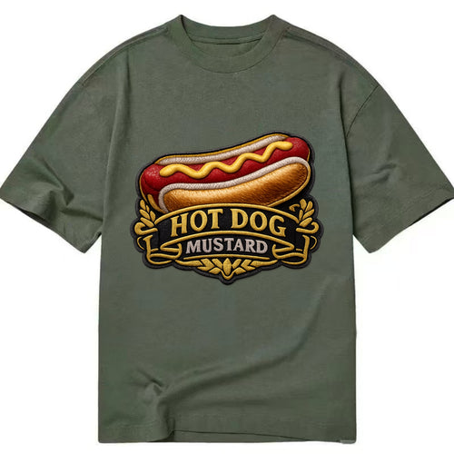 HOT DOG MUSTARD - classic hot dog in tan yellow red , ballpark food - Classic T-shirt