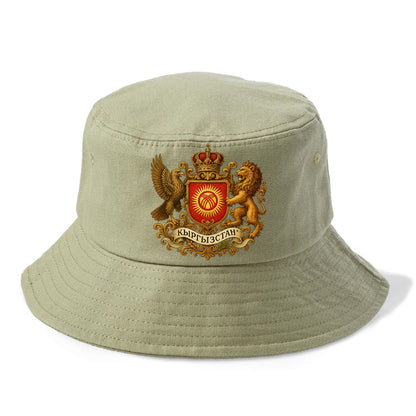 Kyrgyzstan Tunduk Emblem  - Bucket Hat - Army Green