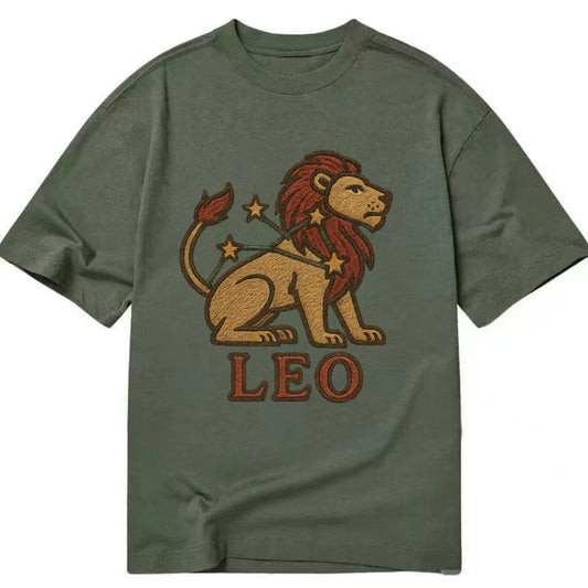 Leo Lion  - Classic T-shirt - Army Green