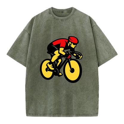 Speed Demon Cyclist - Vintage T-shirt - Army Green
