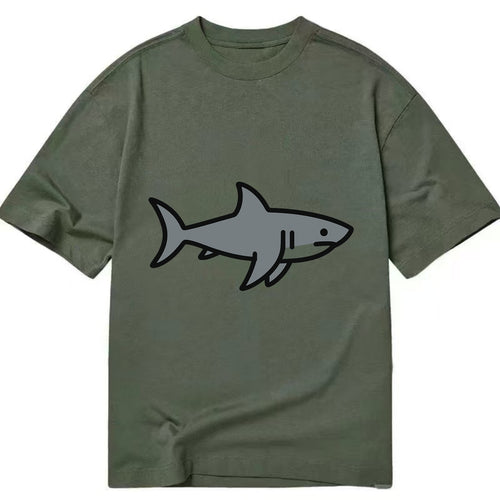 Great White Shark - Gray predator flat side profile - Classic T-shirt
