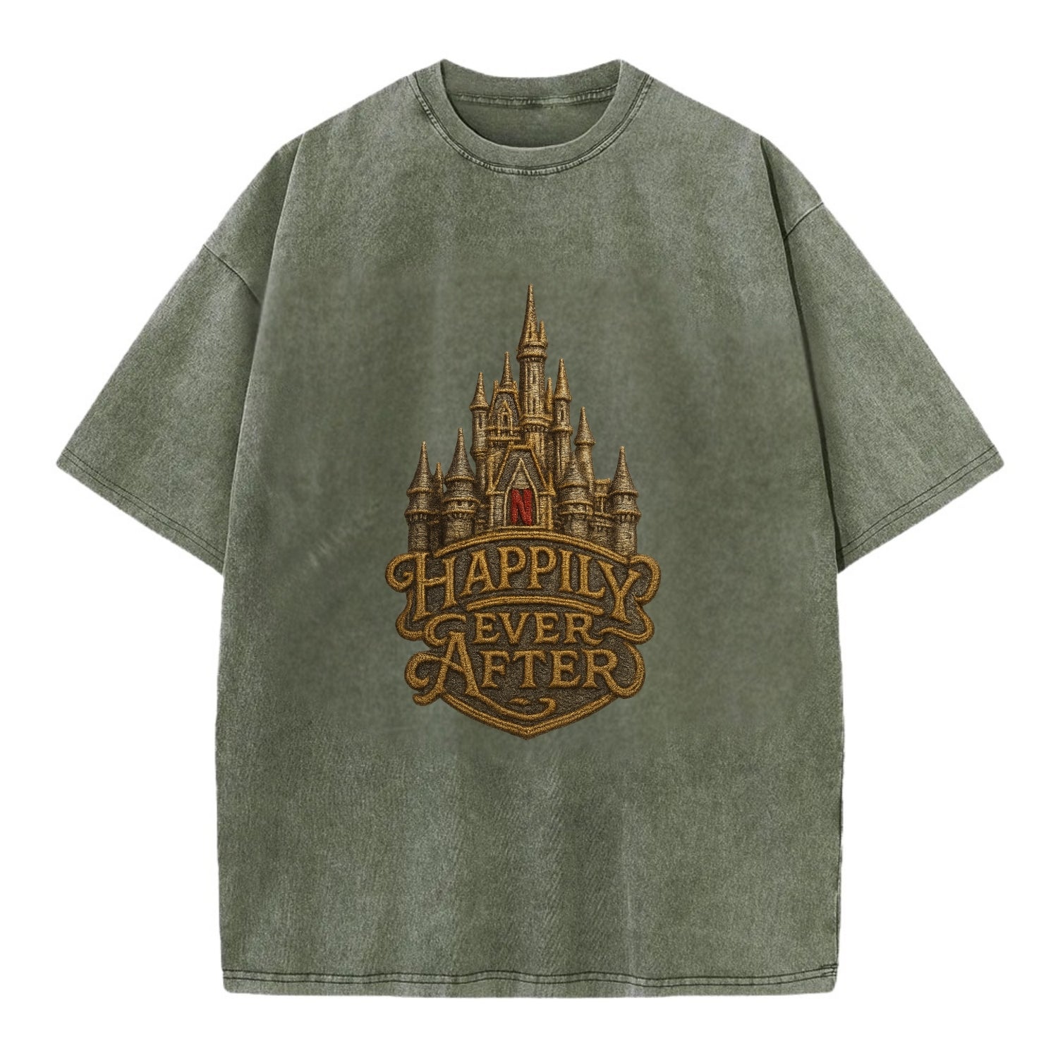 Happily Ever After  - Vintage T-shirt - Army Green