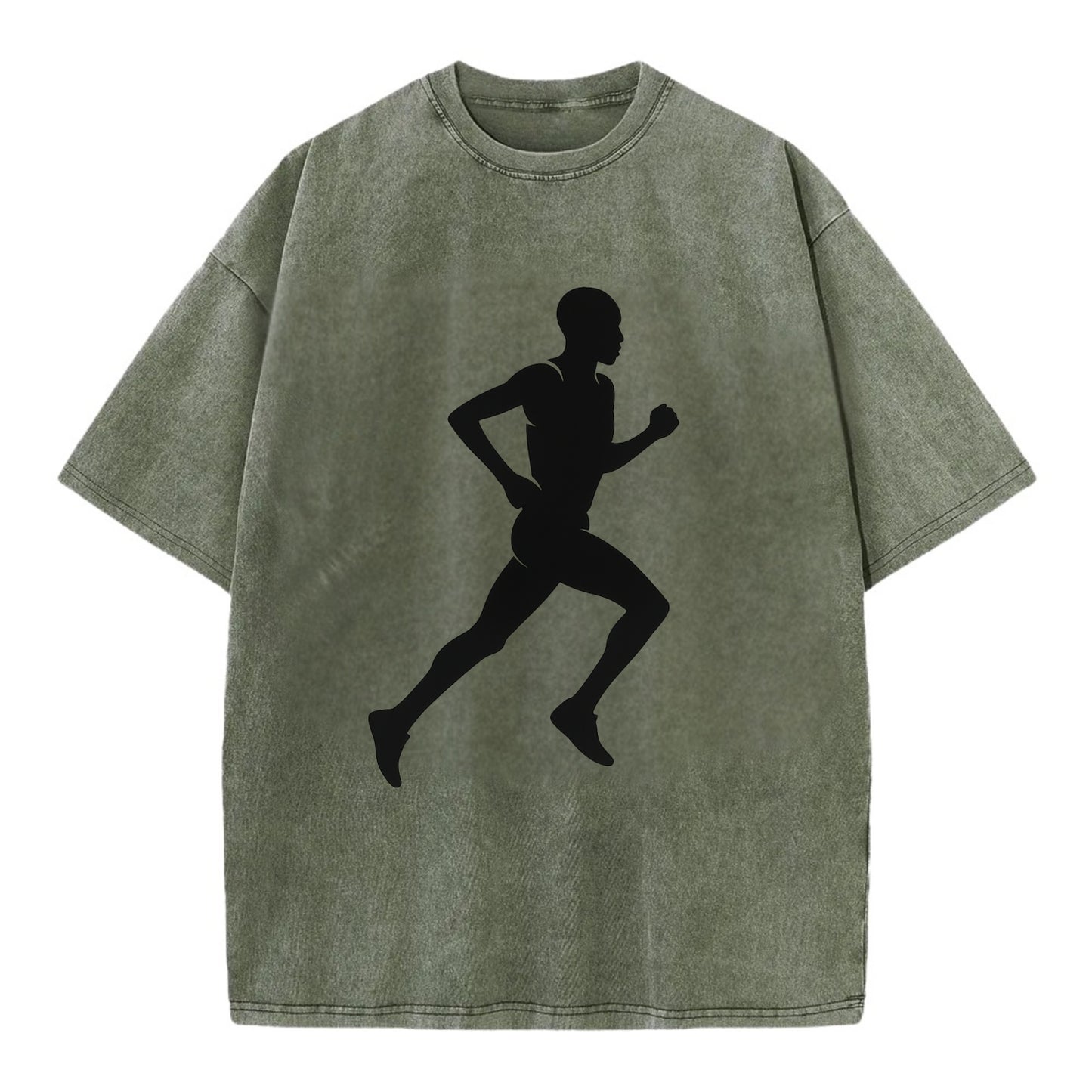 Kenyan distance runner stride - Vintage T-shirt - Army Green