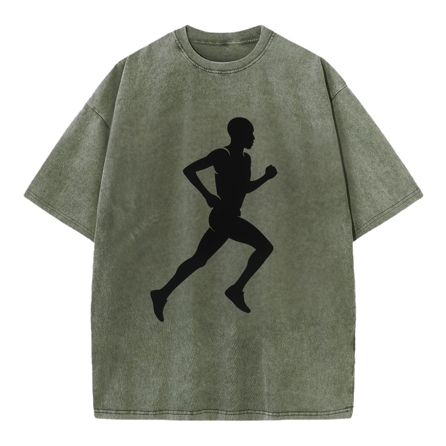 Kenyan distance runner stride - Vintage T-shirt - Army Green