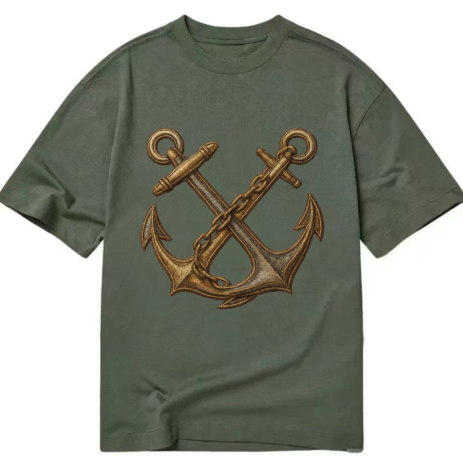 Crossed Anchors  - Classic T-shirt - Army Green