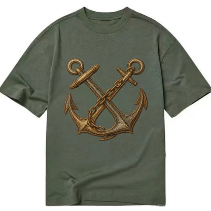 Crossed Anchors  - Classic T-shirt - Army Green
