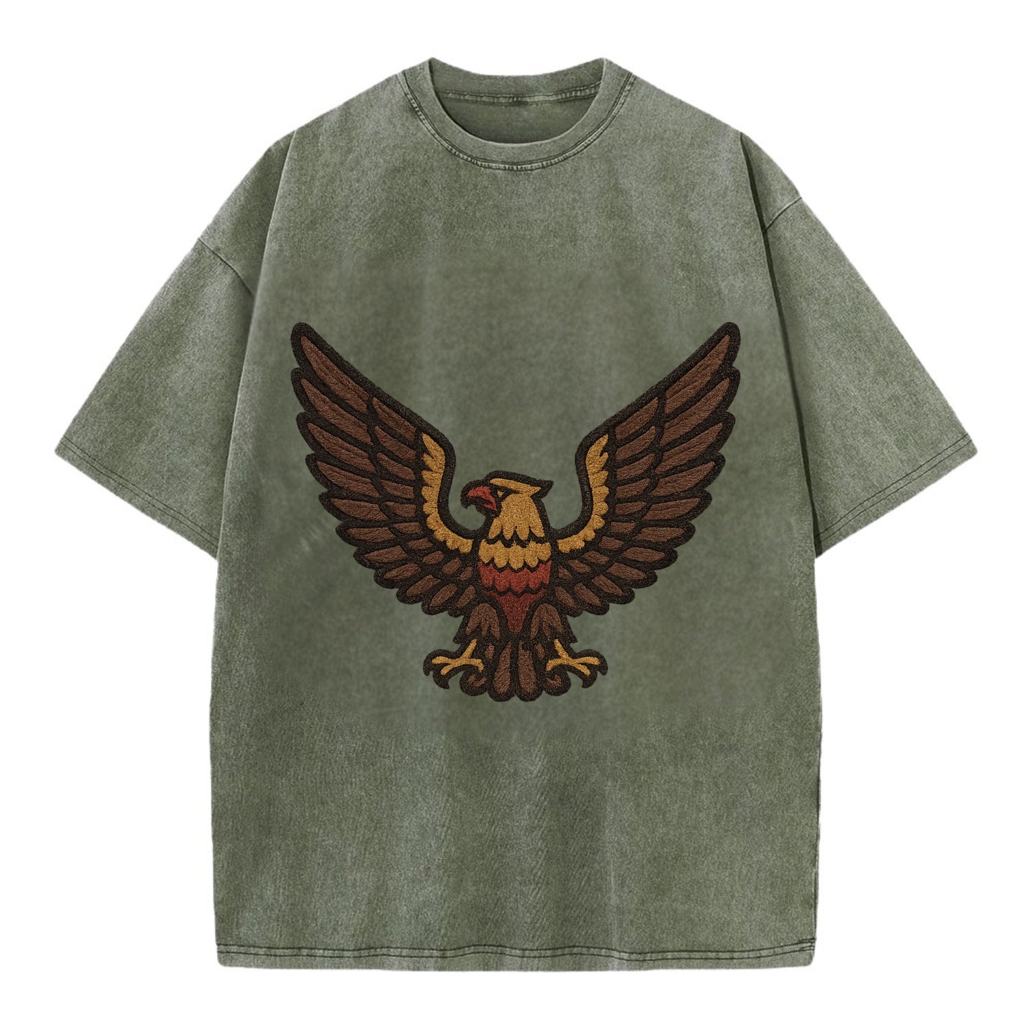 Eagle Wings  - Vintage T-shirt - Army Green